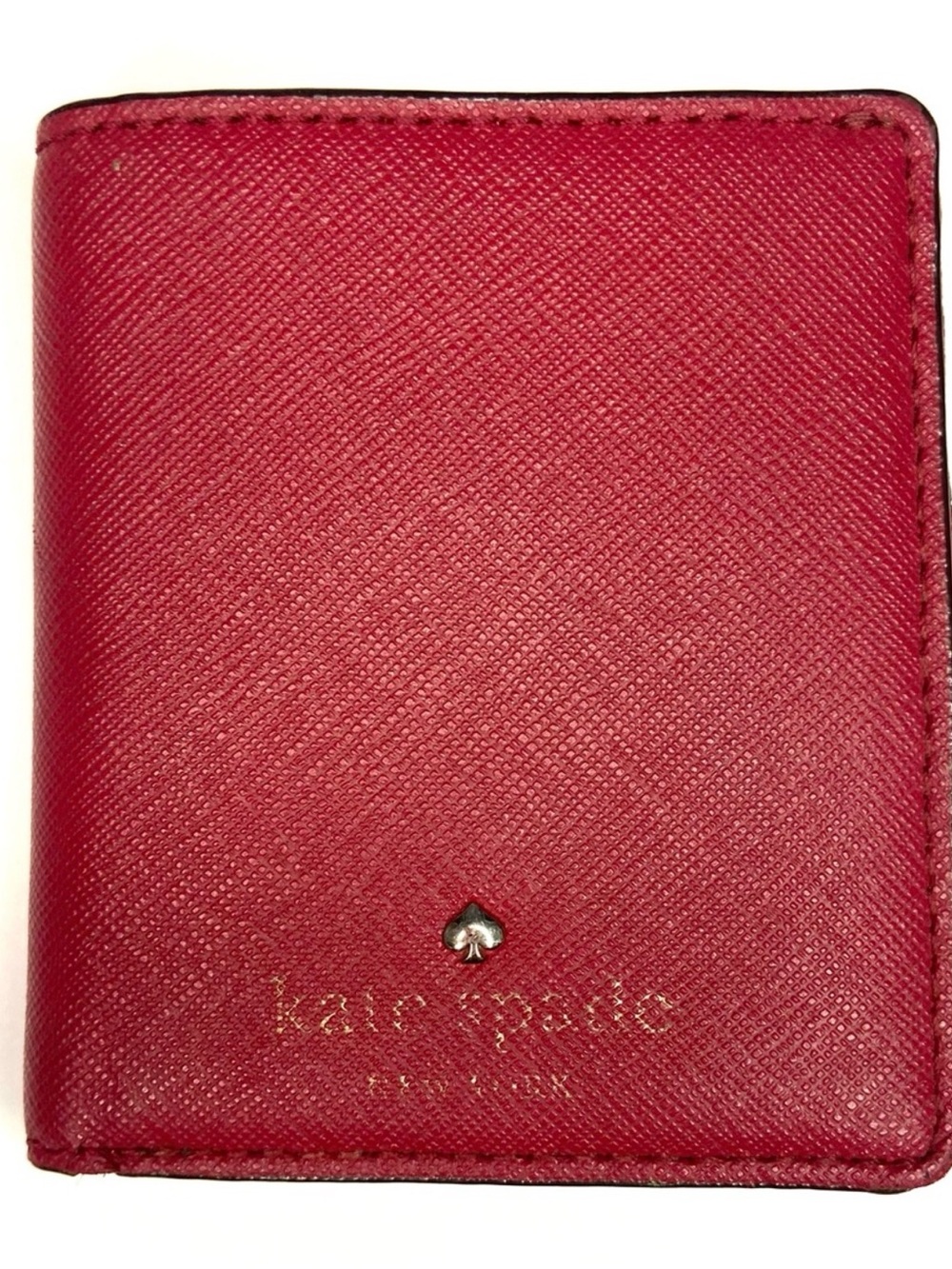 kate spade cherry red Textured Leather Card & Key Holder